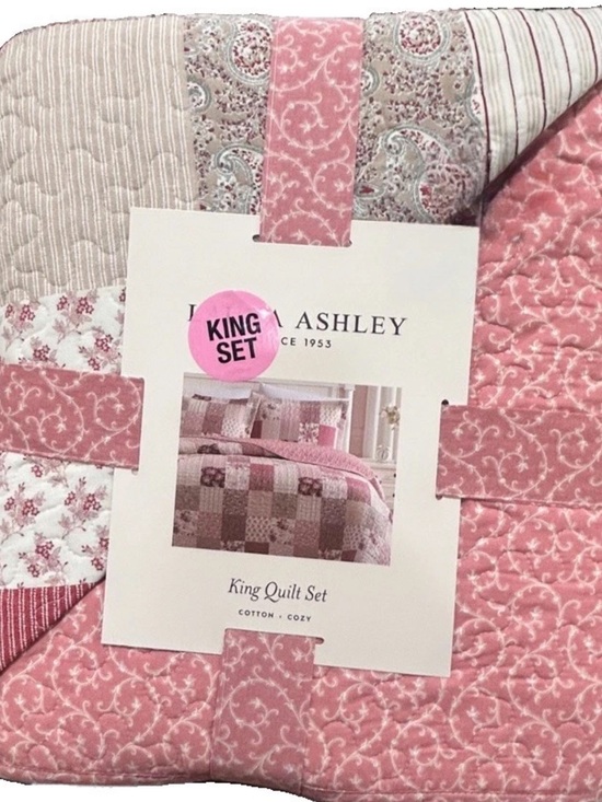 Other - Laura Ashley Patchwork Multicolored King Cotton Cozy Quilt Set 104”x96”